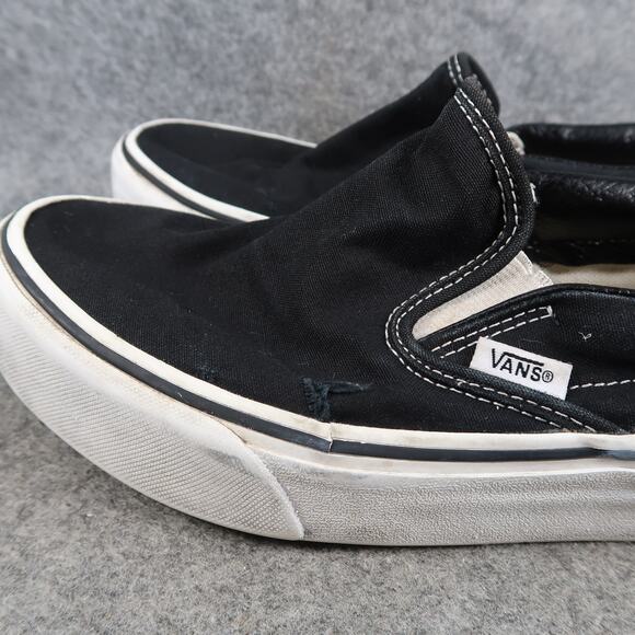 Vans Shoes Womens 9 Classic Slip On Platform Sneakers Canvas Black Skate Casual - Picture 8 of 16